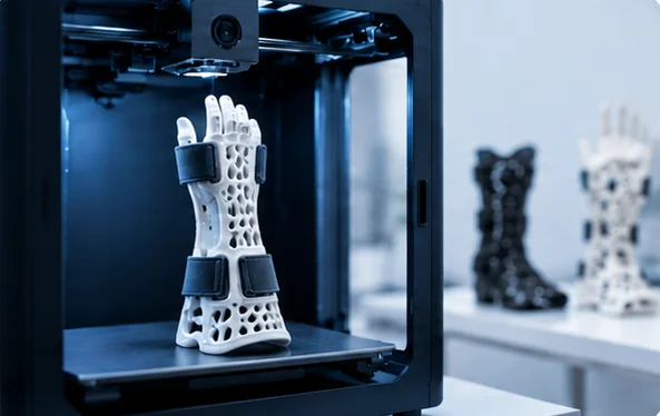 Impresora 3D fabricando una órtesis